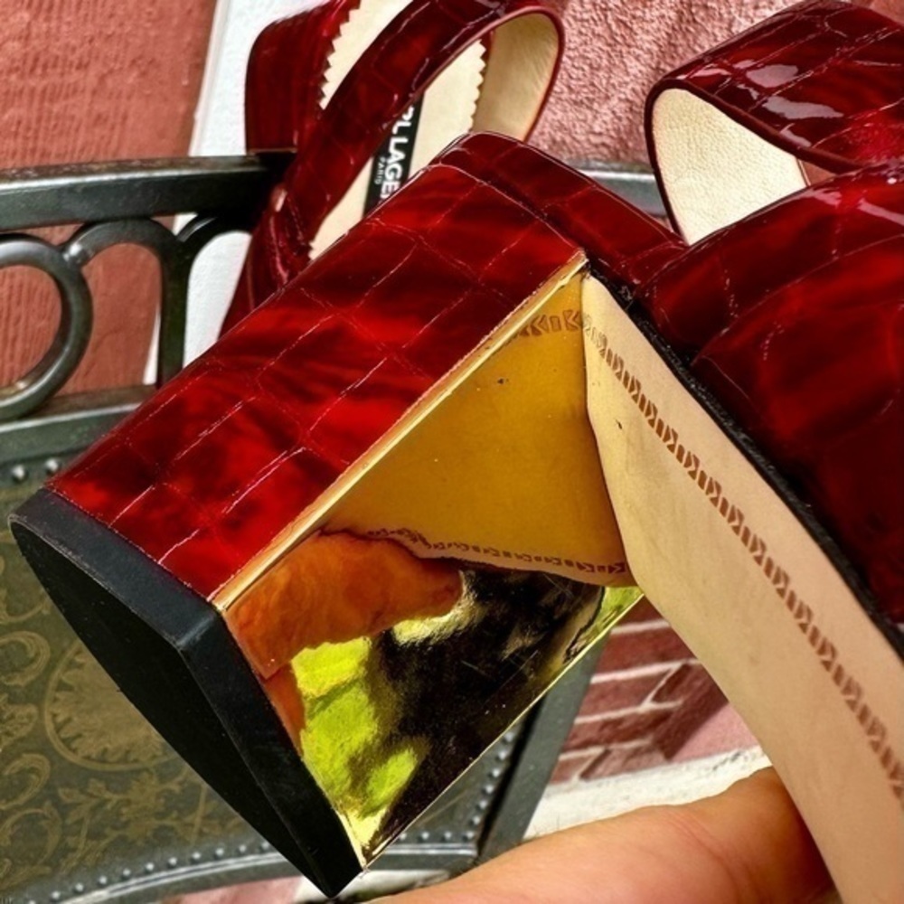 Karl Lagerfeld Jaylynn Patent Leather Sling back - Picture 10 of 15